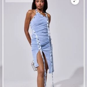 Brand New COOLER THAN YOU DENIM MIDI DRESS - XL